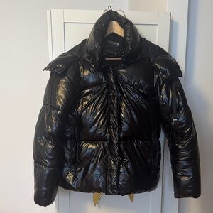 Noize Shiny Black Puffer Jacket